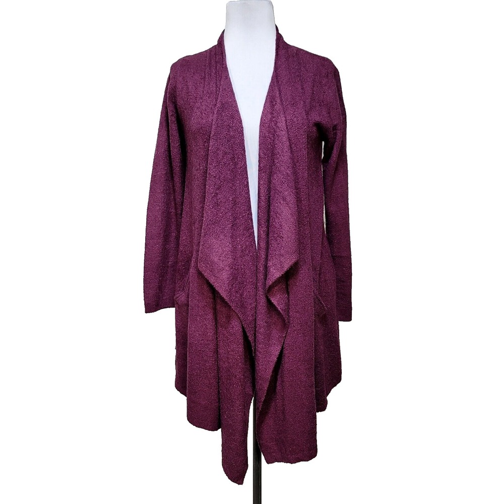Barefoot Dreams Cozychic Lite L/XL Island Wrap Cardigan Sweater 903 Berry Wine